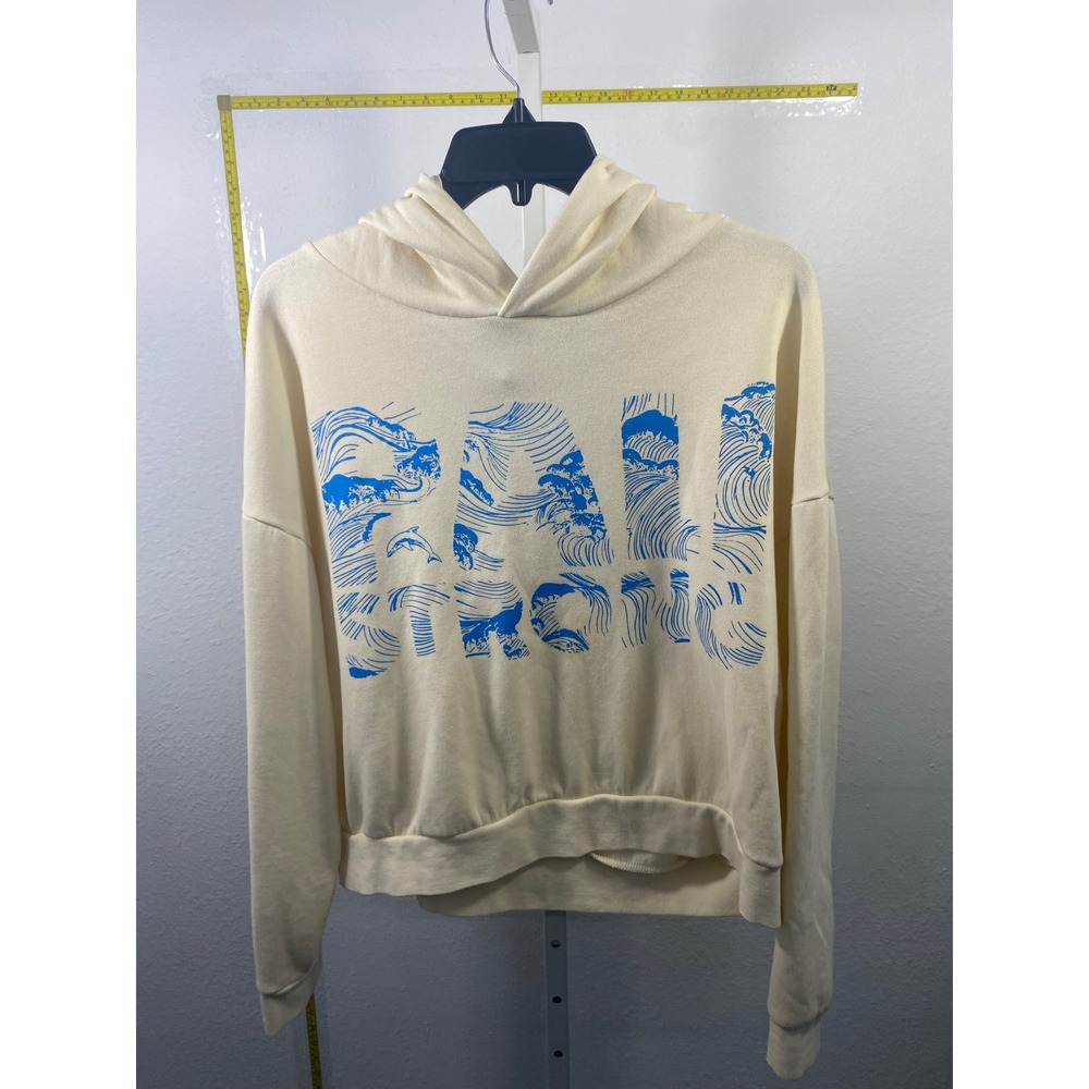 Independent Trading Company Ball Strong Wave Graphic Hoodie Cream Blue Medium